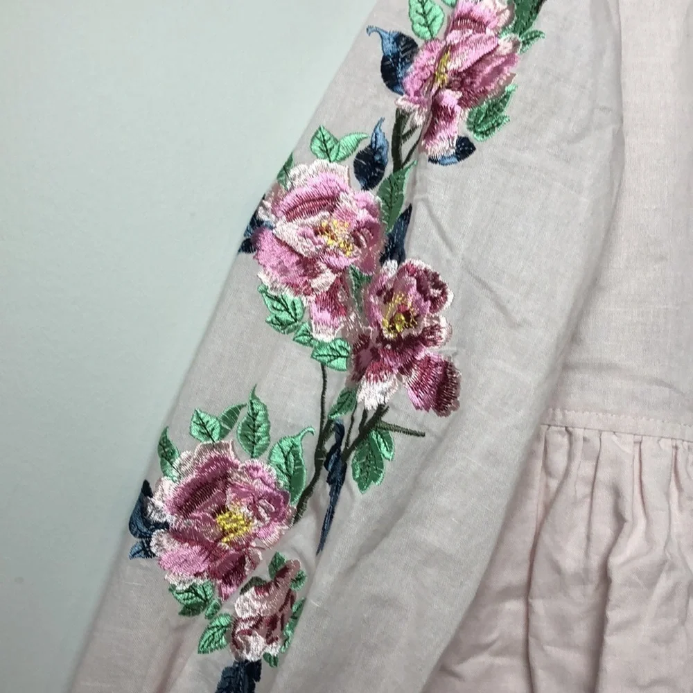 Petite Amalie dress with floral embroidery
